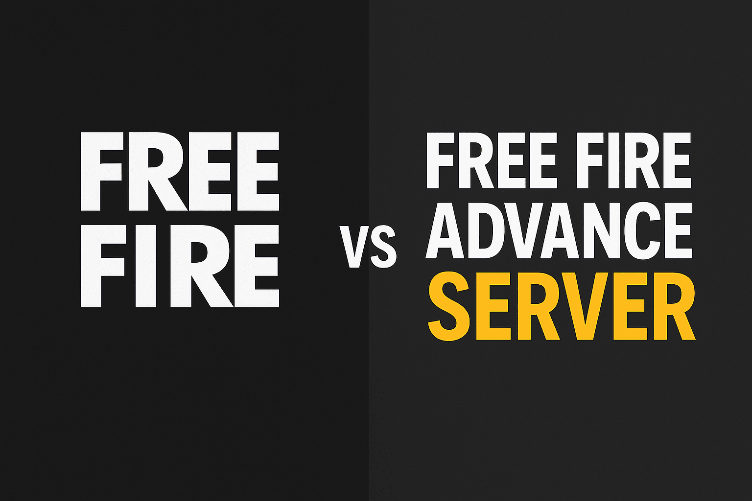 Free Fire vs Free Fire Advance Server comparison chart