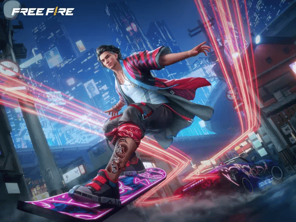 Tatsuya Free Fire character using Rebel Rush ability to dash forward quickly and escape danger in clash squad mode